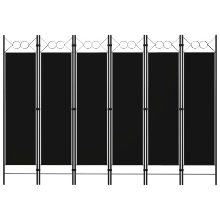 vidaXL Biombo divisor de 6 paneles negro 240x180 cm