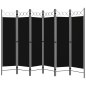 vidaXL Biombo divisor de 6 paneles negro 240x180 cm vidaXL Biombo divisor de 6 paneles negro 240x180 cm