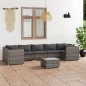 vidaXL Set de muebles de jardín 8 pzas y cojines ratán sintético gris vidaXL Set de muebles de jardín 8 pzas y cojines ratán sintético gris