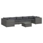 vidaXL Set de muebles de jardín 8 pzas y cojines ratán sintético gris vidaXL Set de muebles de jardín 8 pzas y cojines ratán sintético gris