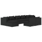 vidaXL Set de muebles de jardín 9 pzas y cojines ratán sintético negro vidaXL Set de muebles de jardín 9 pzas y cojines ratán sintético negro