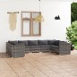 vidaXL Set de muebles de jardín 9 pzas y cojines ratán sintético gris vidaXL Set de muebles de jardín 9 pzas y cojines ratán sintético gris