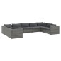 vidaXL Set de muebles de jardín 9 pzas y cojines ratán sintético gris vidaXL Set de muebles de jardín 9 pzas y cojines ratán sintético gris