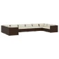 vidaXL Set muebles de jardín 10 pzas y cojines ratán sintético marrón vidaXL Set muebles de jardín 10 pzas y cojines ratán sintético marrón