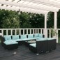 vidaXL Set de muebles de jardín 10 pzas cojines ratán sintético negro vidaXL Set de muebles de jardín 10 pzas cojines ratán sintético negro