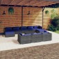 vidaXL Set de muebles de jardín 11 pzas y cojines ratán sintético gris vidaXL Set de muebles de jardín 11 pzas y cojines ratán sintético gris