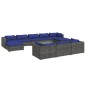 vidaXL Set de muebles de jardín 11 pzas y cojines ratán sintético gris vidaXL Set de muebles de jardín 11 pzas y cojines ratán sintético gris