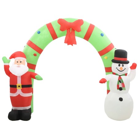 vidaXL Arco de Navidad inflable Papá Noel y muñeco de nieve LED 223 cm