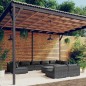 vidaXL Set de muebles de jardín 10 pzas y cojines ratán sintético gris vidaXL Set de muebles de jardín 10 pzas y cojines ratán sintético gris