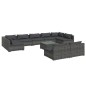 vidaXL Set de muebles de jardín 10 pzas y cojines ratán sintético gris vidaXL Set de muebles de jardín 10 pzas y cojines ratán sintético gris