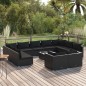vidaXL Set de muebles de jardín 12 pzas cojines ratán sintético negro vidaXL Set de muebles de jardín 12 pzas cojines ratán sintético negro