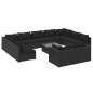 vidaXL Set de muebles de jardín 12 pzas cojines ratán sintético negro vidaXL Set de muebles de jardín 12 pzas cojines ratán sintético negro
