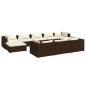 vidaXL Set muebles de jardín 10 pzas y cojines ratán sintético marrón vidaXL Set muebles de jardín 10 pzas y cojines ratán sintético marrón