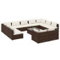 vidaXL Set muebles de jardín 12 pzas y cojines ratán sintético marrón vidaXL Set muebles de jardín 12 pzas y cojines ratán sintético marrón