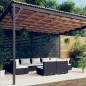 vidaXL Set de muebles de jardín 9 pzas y cojines ratán sintético negro