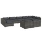vidaXL Set de muebles de jardín 9 pzas y cojines ratán sintético gris vidaXL Set de muebles de jardín 9 pzas y cojines ratán sintético gris