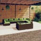 vidaXL Set muebles de jardín 10 pzas y cojines ratán sintético marrón vidaXL Set muebles de jardín 10 pzas y cojines ratán sintético marrón