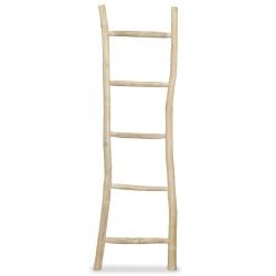 vidaXL Escalera toallero con 5 peldaños teca 45x150 cm natural