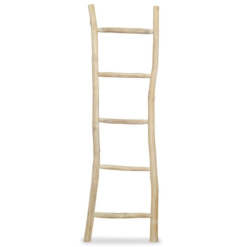 vidaXL Escalera toallero con 5 peldaños teca 45x150 cm natural vidaXL Escalera toallero con 5 peldaños teca 45x150 cm natural