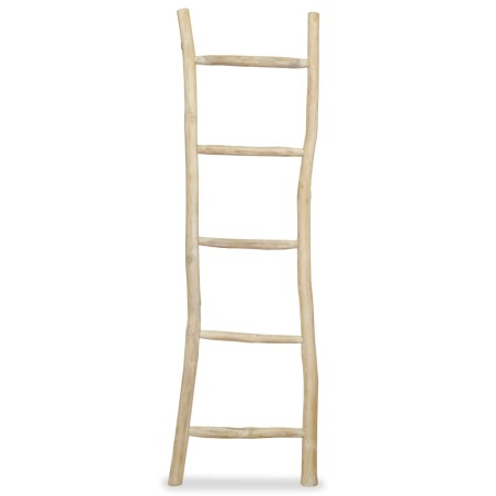 vidaXL Escalera toallero con 5 peldaños teca 45x150 cm natural
