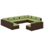 vidaXL Set muebles de jardín 11 piezas cojines ratán sintético marrón vidaXL Set muebles de jardín 11 piezas cojines ratán sintético marrón