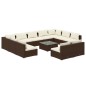 vidaXL Set de muebles de jardín 12 pzas cojines ratán sintético marrón vidaXL Set de muebles de jardín 12 pzas cojines ratán sintético marrón