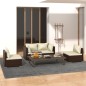 vidaXL Set muebles de jardín 4 piezas y cojines ratán sintético marrón
