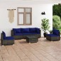 vidaXL Set de sofás de jardín 6 piezas y cojines ratán sintético gris vidaXL Set de sofás de jardín 6 piezas y cojines ratán sintético gris