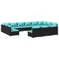 vidaXL Set de muebles de jardín 13 pzas cojines ratán sintético negro vidaXL Set de muebles de jardín 13 pzas cojines ratán sintético negro