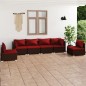 vidaXL Set muebles de jardín 6 piezas y cojines ratán sintético marrón