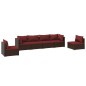 vidaXL Set muebles de jardín 6 piezas y cojines ratán sintético marrón