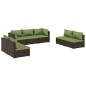 vidaXL Set muebles de jardín 7 piezas y cojines ratán sintético marrón vidaXL Set muebles de jardín 7 piezas y cojines ratán sintético marrón