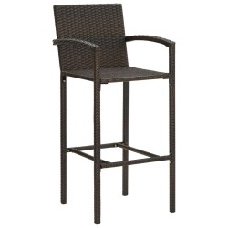 vidaXL Taburetes de cocina 2 unidades ratán sintético marrón