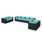 vidaXL Set de muebles de jardín 8 pzas y cojines ratán sintético negro vidaXL Set de muebles de jardín 8 pzas y cojines ratán sintético negro