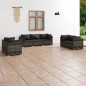 vidaXL Set de muebles de jardín 7 pzas y cojines ratán sintético gris vidaXL Set de muebles de jardín 7 pzas y cojines ratán sintético gris
