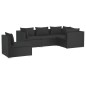 vidaXL Set de muebles de jardín 5 pzas y cojines ratán sintético negro vidaXL Set de muebles de jardín 5 pzas y cojines ratán sintético negro