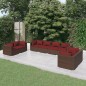 vidaXL Set muebles de jardín 8 piezas y cojines ratán sintético marrón