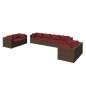 vidaXL Set muebles de jardín 8 piezas y cojines ratán sintético marrón