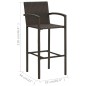 vidaXL Taburetes de cocina 2 unidades ratán sintético marrón vidaXL Taburetes de cocina 2 unidades ratán sintético marrón
