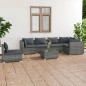 vidaXL Set de muebles de jardín 7 pzas y cojines ratán sintético gris