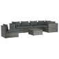 vidaXL Set de muebles de jardín 7 pzas y cojines ratán sintético gris
