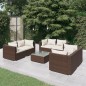 vidaXL Set muebles de jardín 7 piezas y cojines ratán sintético marrón vidaXL Set muebles de jardín 7 piezas y cojines ratán sintético marrón