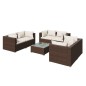 vidaXL Set muebles de jardín 7 piezas y cojines ratán sintético marrón vidaXL Set muebles de jardín 7 piezas y cojines ratán sintético marrón