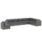 vidaXL Set de muebles de jardín 8 pzas y cojines ratán sintético gris vidaXL Set de muebles de jardín 8 pzas y cojines ratán sintético gris