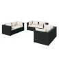 vidaXL Set de muebles de jardín 6 pzas y cojines ratán sintético negro vidaXL Set de muebles de jardín 6 pzas y cojines ratán sintético negro