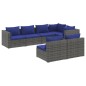 vidaXL Set de muebles de jardín 7 pzas y cojines ratán sintético gris vidaXL Set de muebles de jardín 7 pzas y cojines ratán sintético gris