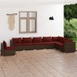 vidaXL Set sofás de jardín 8 piezas y cojines ratán sintético marrón