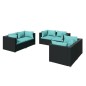 vidaXL Set de muebles de jardín 6 pzas y cojines ratán sintético negro