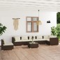 vidaXL Set muebles de jardín 8 piezas y cojines ratán sintético marrón vidaXL Set muebles de jardín 8 piezas y cojines ratán sintético marrón