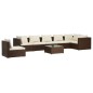 vidaXL Set muebles de jardín 8 piezas y cojines ratán sintético marrón vidaXL Set muebles de jardín 8 piezas y cojines ratán sintético marrón